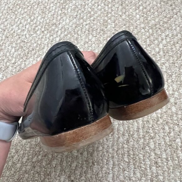 Cole haan pointed toe black flats size 8 bow - Picture 7 of 8